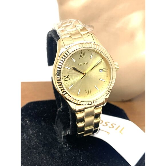 Fossil Women's Watch BQ3638 Scarlette Quartz Gold Dial Stainless Steel 30mm - Picture 13 of 14
